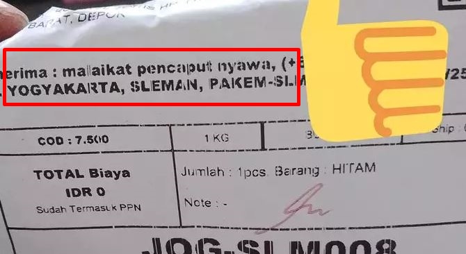tulisan kocak nama penerima paket Berbagai sumber