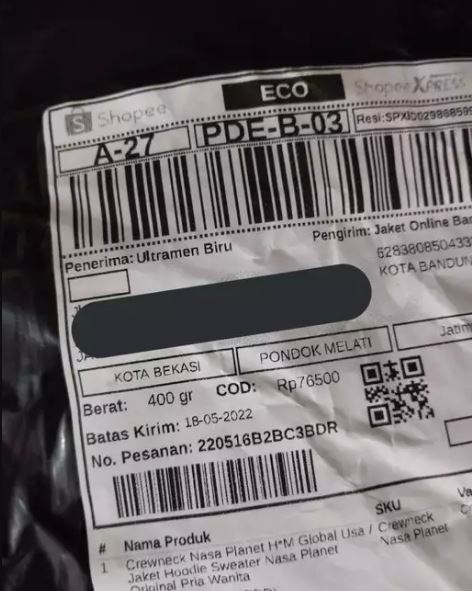 tulisan kocak nama penerima paket Berbagai sumber