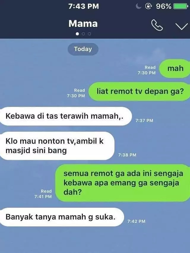 Chat lucu jawaban nyeleneh emak-emak ke anak © 2023 brilio.net