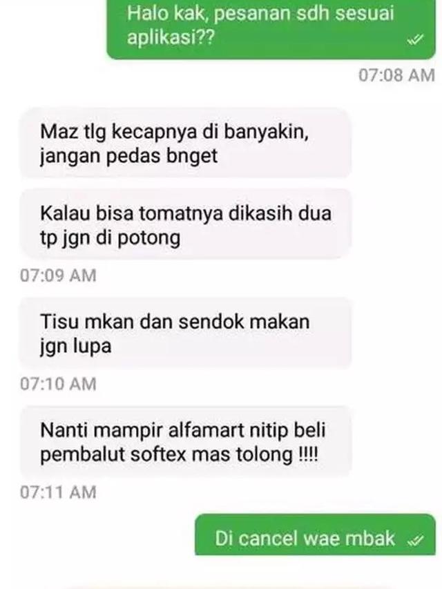 chat titip barang ke ojol © Twitter chat titip barang ke ojol © Twitter