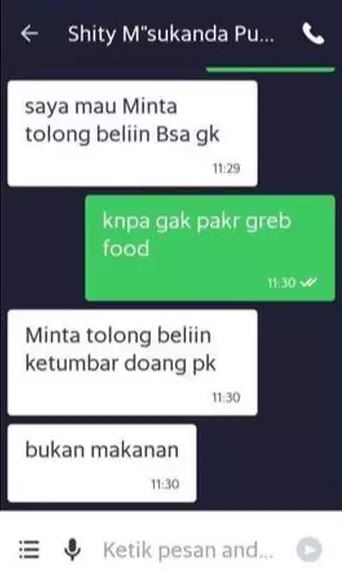 chat titip barang ke ojol © Twitter chat titip barang ke ojol © Twitter