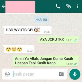 Chat lucu minta kado ulang tahun © 2022 berbagai sumber Chat lucu minta kado ulang tahun © 2022 berbagai sumber