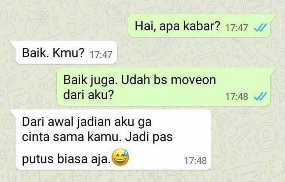 Chat lucu ke mantan pacar © 2023 brilio.net