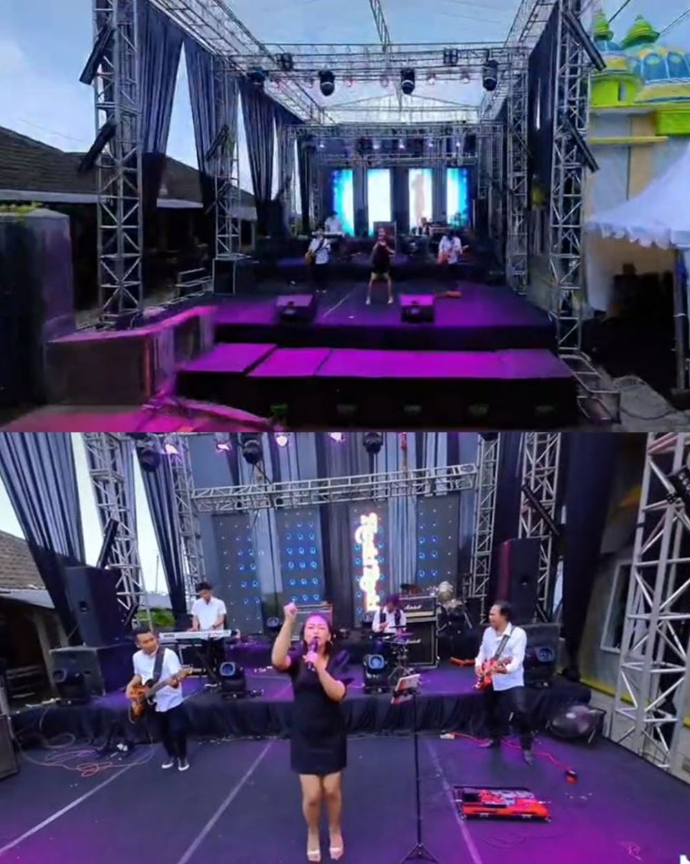 dekorasi nikahan berasa lagi konser © berbagai sumber