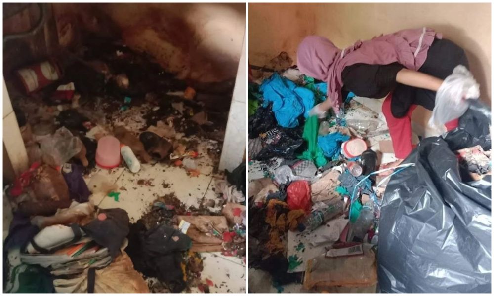 rumah kontrakan ditinggalkan penuh sampah di depok © berbagai sumber