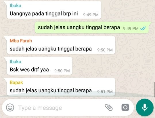 chat orang tua anak minta uang © berbagai sumber
