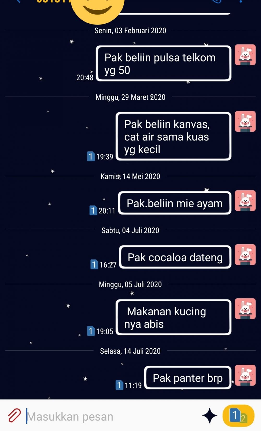 chat orang tua anak minta uang © berbagai sumber