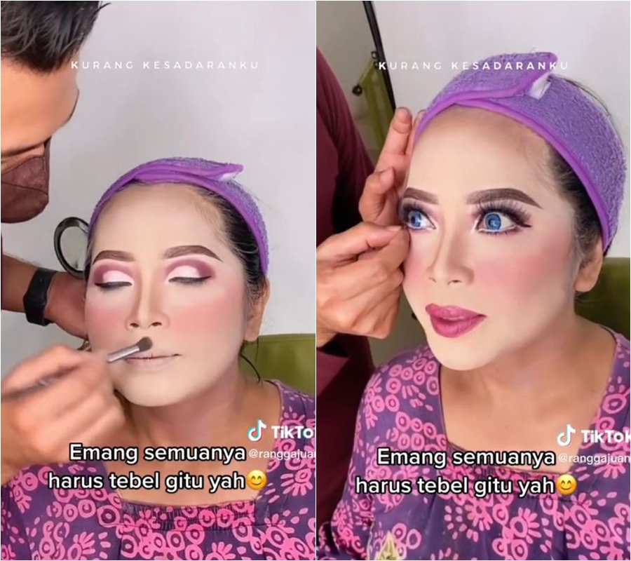 Wanita berkulit eksotis dirias MUA jadi manten © 2022 TikTok