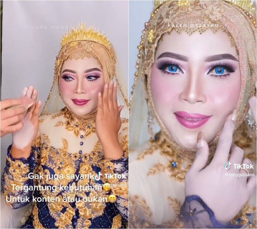 Wanita berkulit eksotis dirias MUA jadi manten © 2022 TikTok