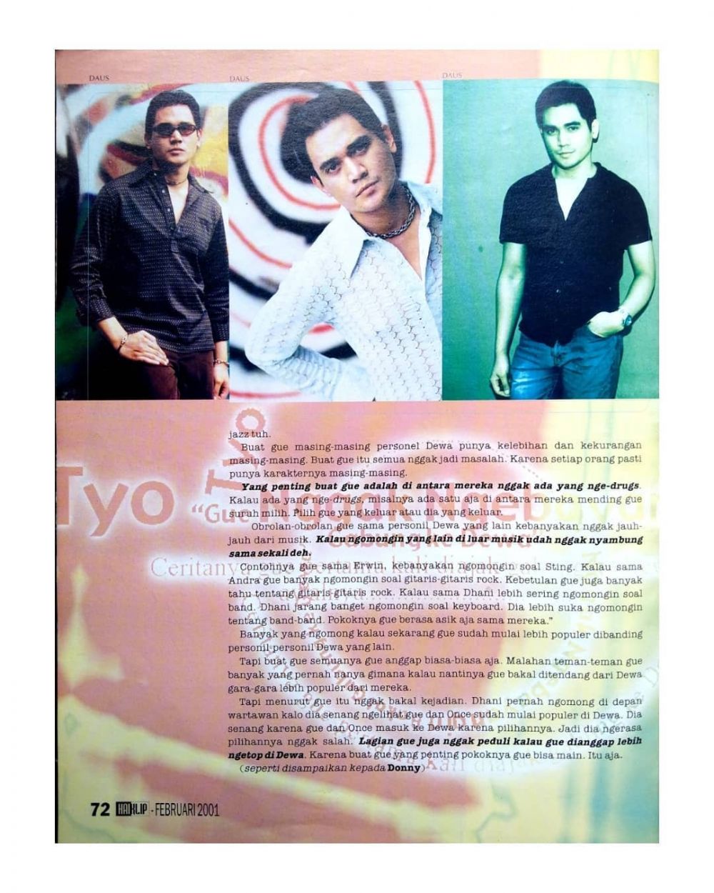 potret lawas Tyo Nugros jadi model majalah © Instagram