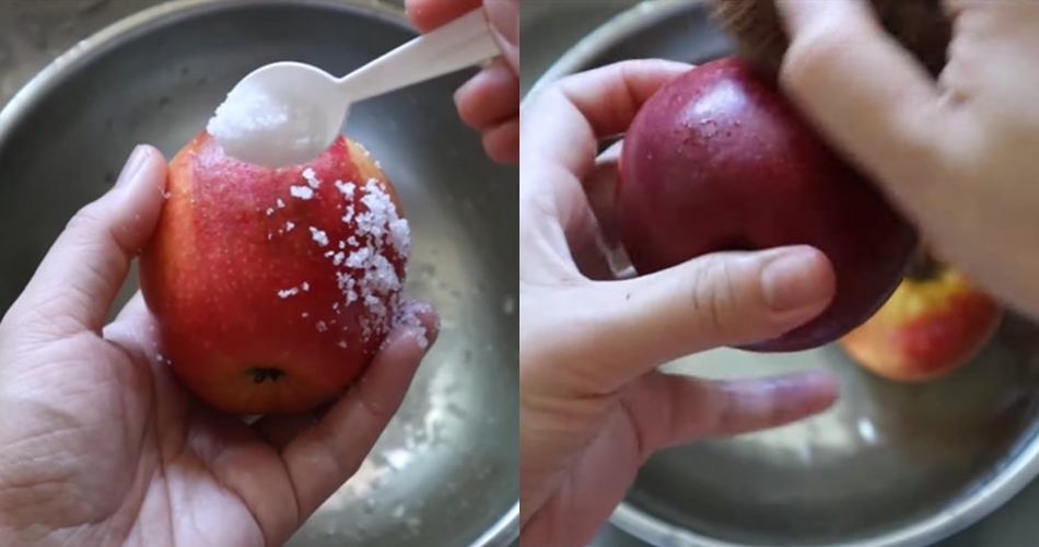 Cuma pakai 1 bahan dapur, ini cara merontokkan lapisan lilin dan pestisida pada apel