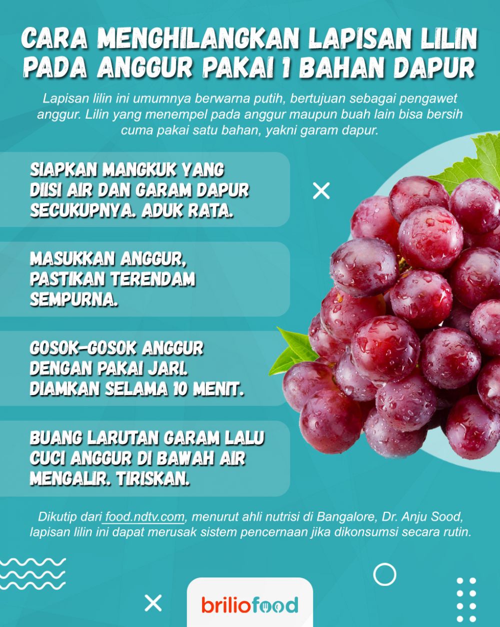 Cuma pakai 1 bahan dapur, ini cara hilangkan lapisan lilin pada anggur