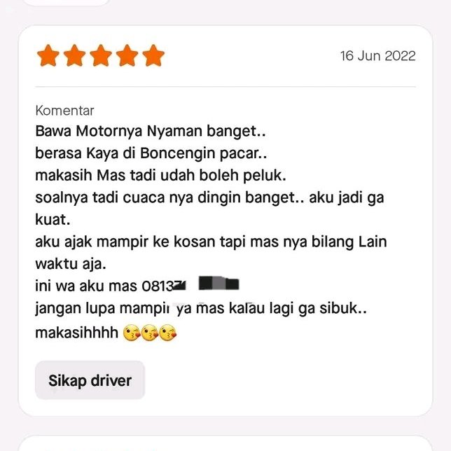 ulasan kocak ojek online © Twitter