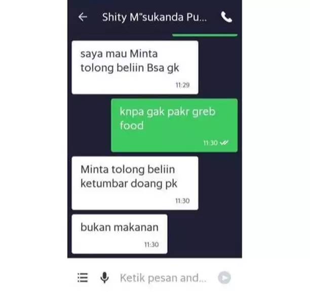 chat lucu request makanan ojol © berbagai sumber
