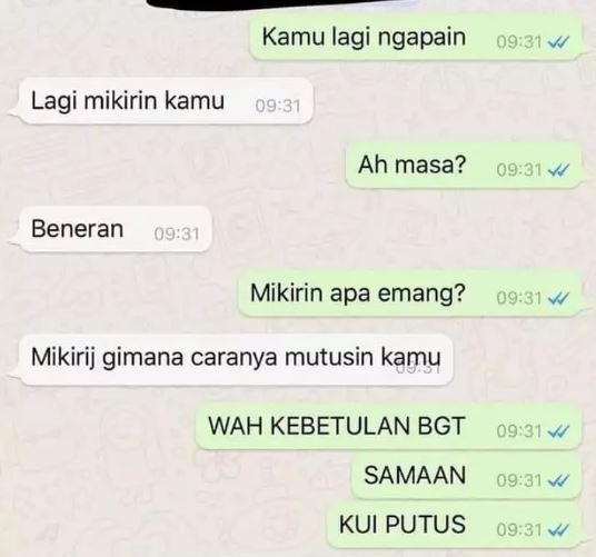 chat lucu minta putus ini malah bikin bingung © 2023 brilio.net