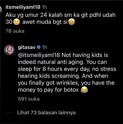 pernyataan gitasav soal child free © Instagram