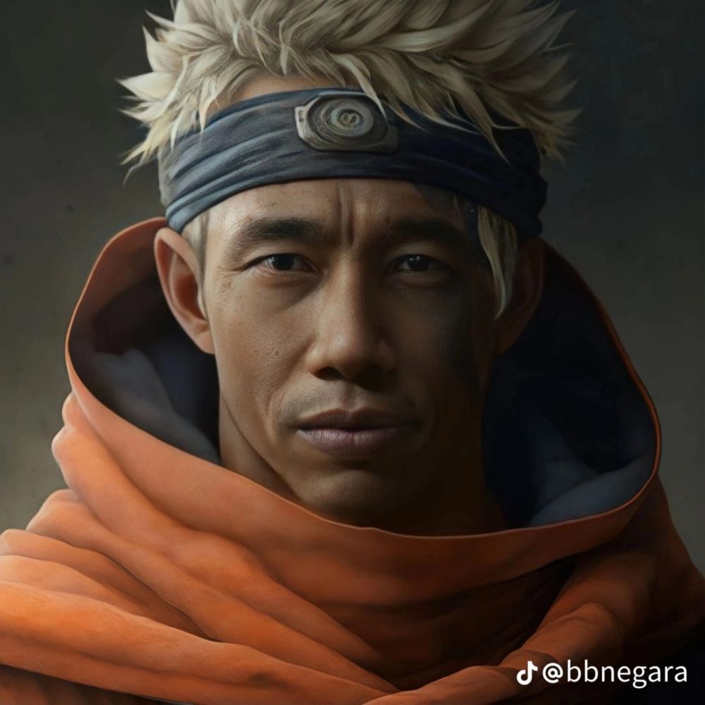 foto editan 7 presiden RI jadi Hokage di serial Naruto TikTok