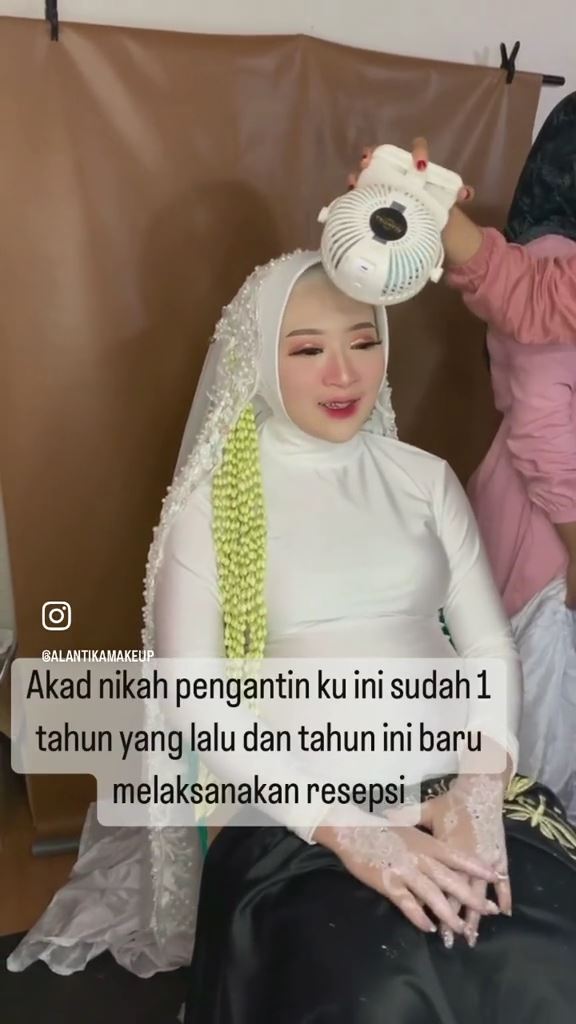 wanita hamil 8 bulan dirias pengantin © TikTok