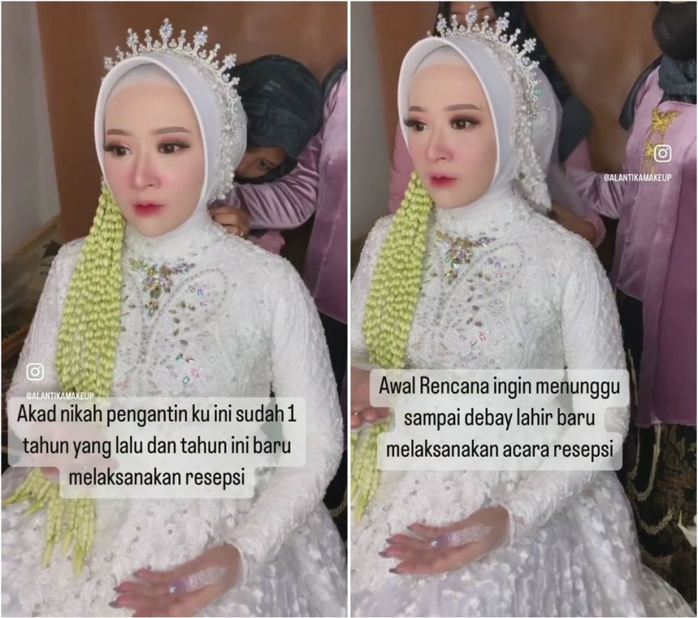 wanita hamil 8 bulan dirias pengantin © TikTok