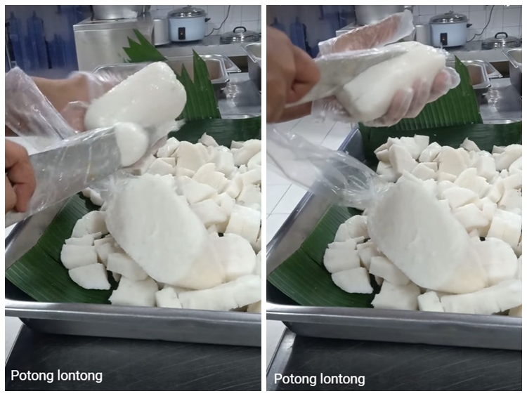 Cara sederhana mengiris lontong supaya tidak lengket di pisau dan hancur
