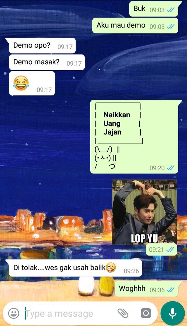 chat minta naikin uang jajan © Berbagai sumber