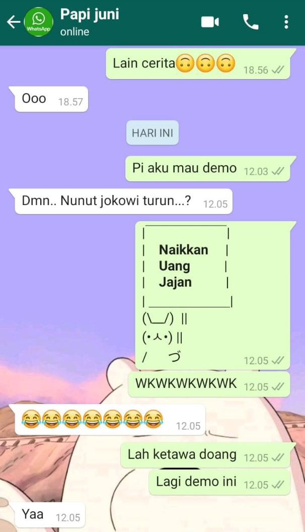 chat minta naikin uang jajan © Berbagai sumber