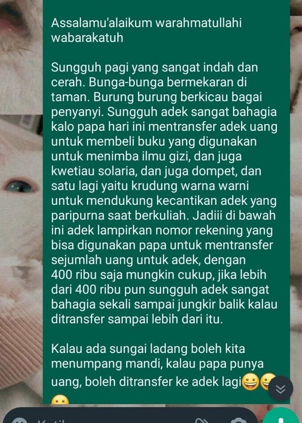 chat minta naikin uang jajan © Berbagai sumber