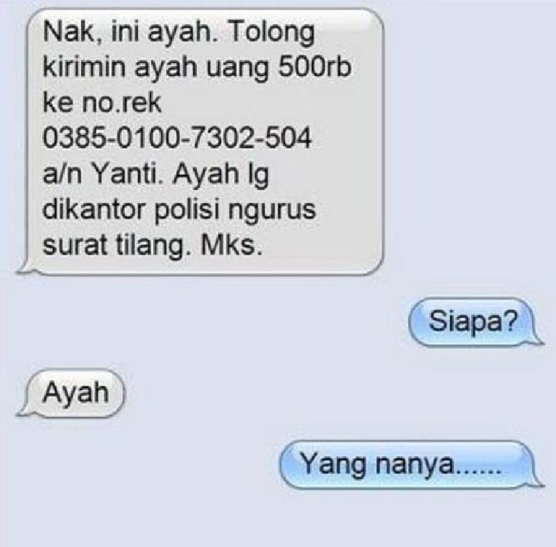 Balasan chat berbau penipuan © 2023 brilio.net