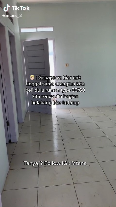 renovasi rumah tipe 30 jadi lantai 2 © TikTok/@mtans_3