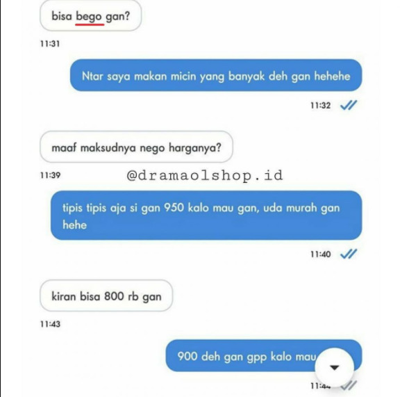 Chat typo penjual © berbagai sumber