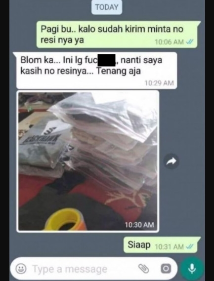 Chat typo penjual © berbagai sumber