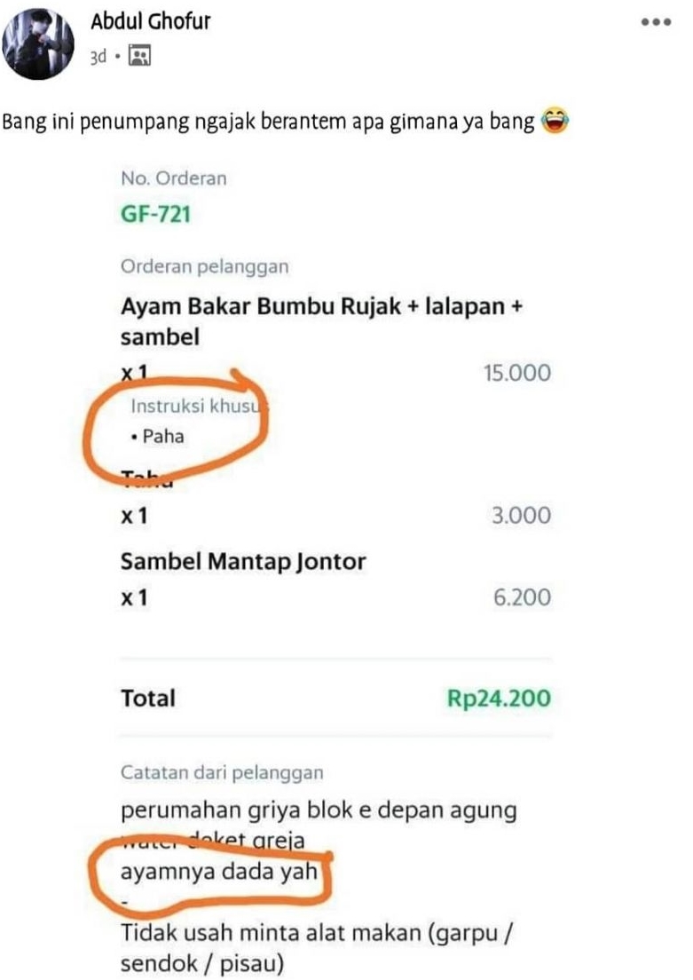 catatan nyeleneh ojek online © Berbagai sumber