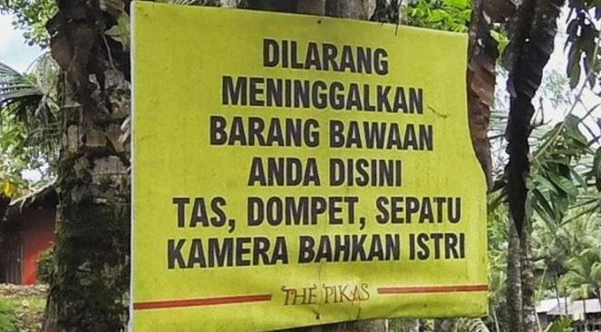 Tulisan kocak di tanda larangan Berbagai sumber