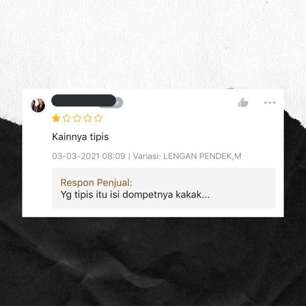 balasan seller di review belanja online © Berbagai sumber