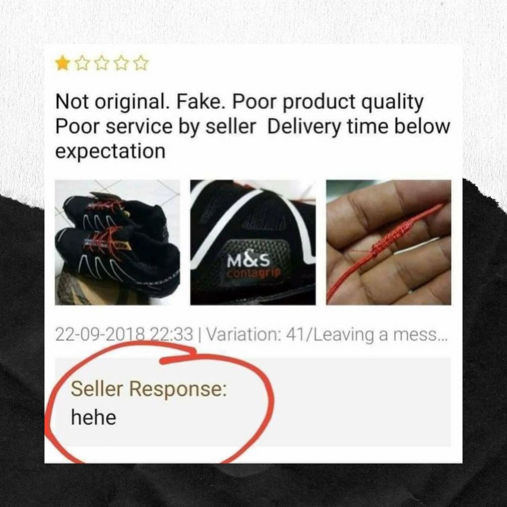 balasan seller di review belanja online © Berbagai sumber