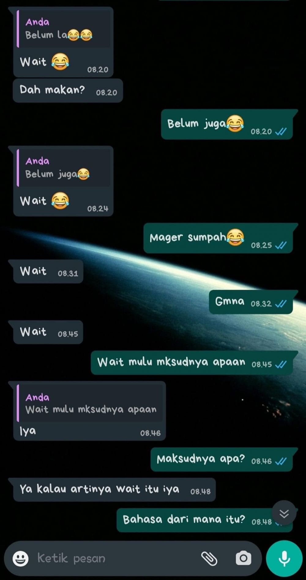 chat lucu pakai bahasa inggris © berbagai sumber
