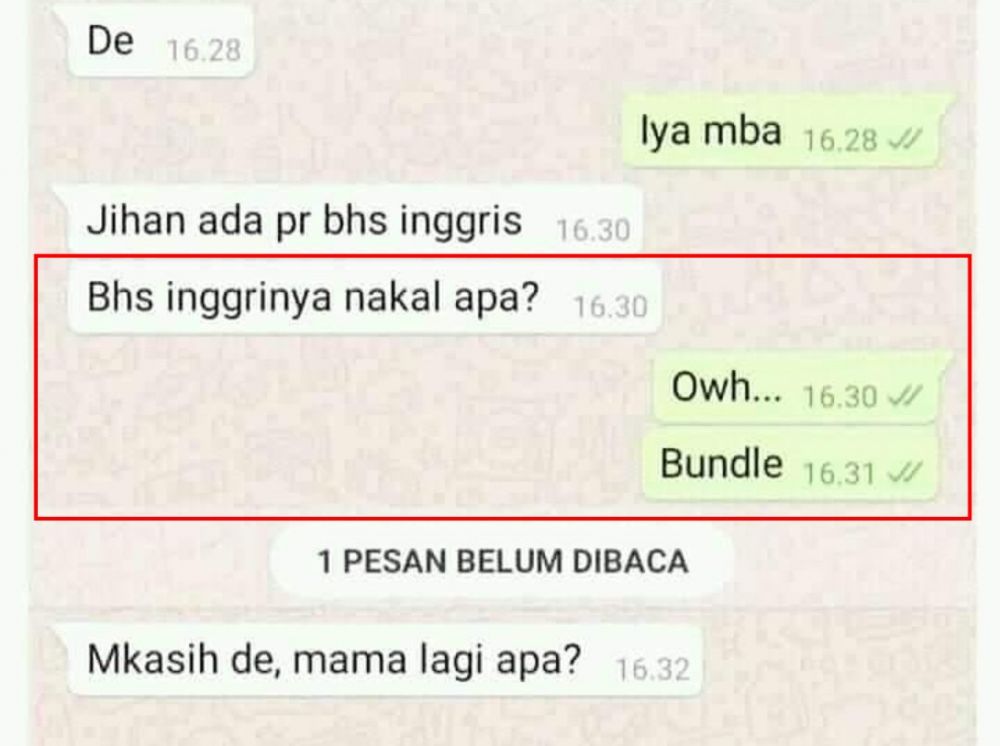chat lucu pakai bahasa inggris © berbagai sumber