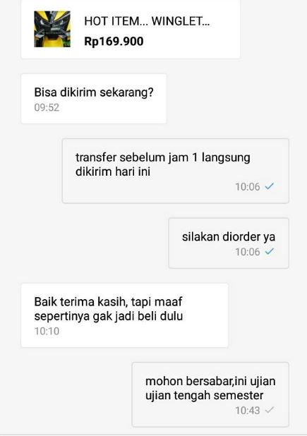 Chat lucu dengan penjual toko online ini kocak Berbagai sumber