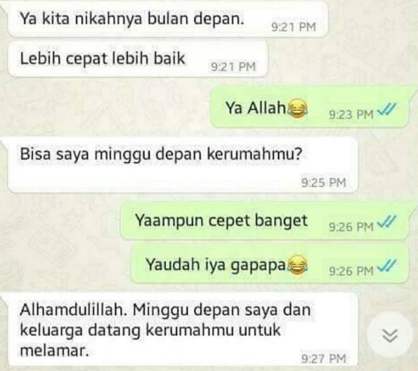 Chat lucu ngelamar pacar bikin deg-degan Berbagai sumber