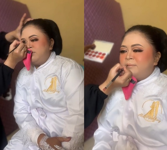 Wanita dengan tubuh berisi dirias MUA © TikTok Wanita dengan tubuh berisi dirias MUA © TikTok