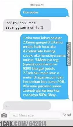 Chat lucu putusin pacar ini alasannya nyeleneh abis Berbagai sumber Chat lucu putusin pacar ini alasannya nyeleneh abis Berbagai sumber