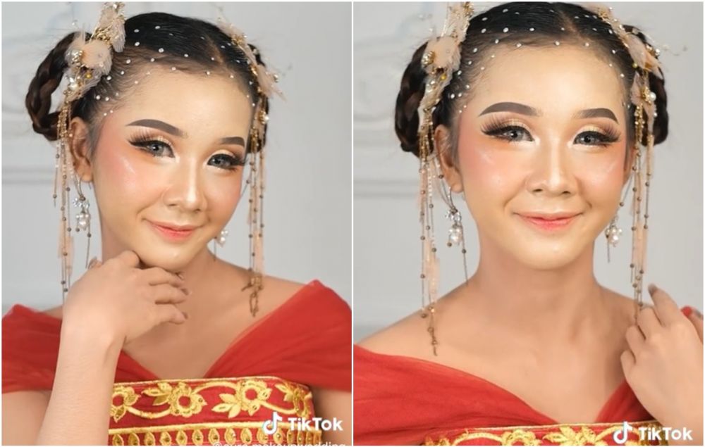 Transformasi makeup wanita punya bekas jerawat dan tompel setelah dirias MUA, hasilnya manglingi