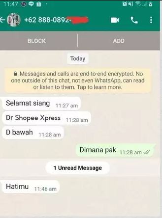 Chat kocak customer komplain ke kurir Twitter