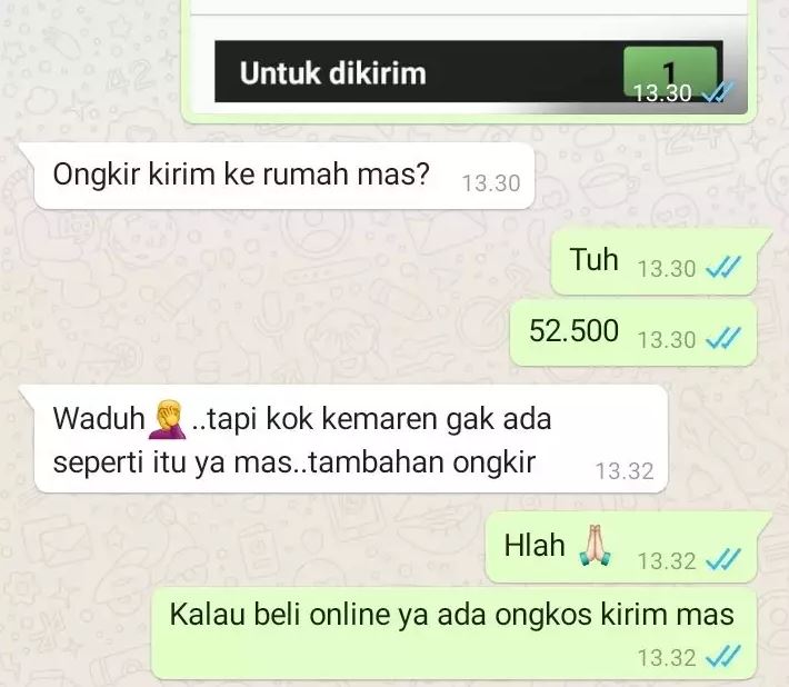 Chat kocak customer komplain ke kurir Twitter