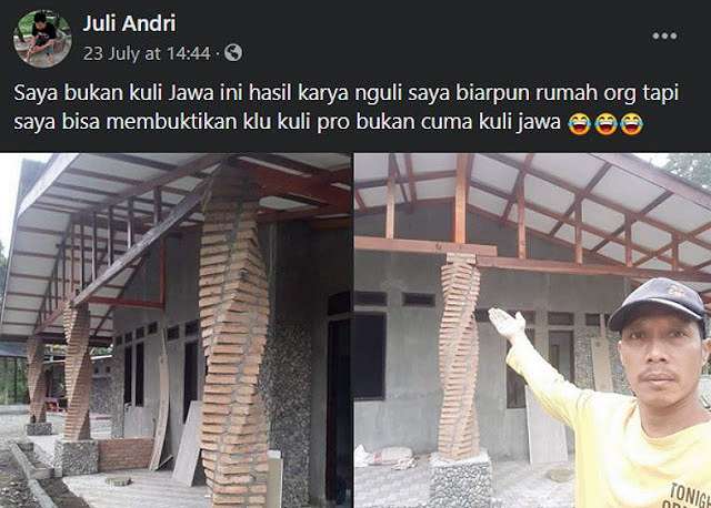 Status Facebook lucu kuli bangunan © 2023 brilio.net Status Facebook lucu kuli bangunan © 2023 brilio.net