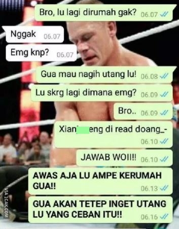 chat lucu nagih uang ke teman Berbagai sumber