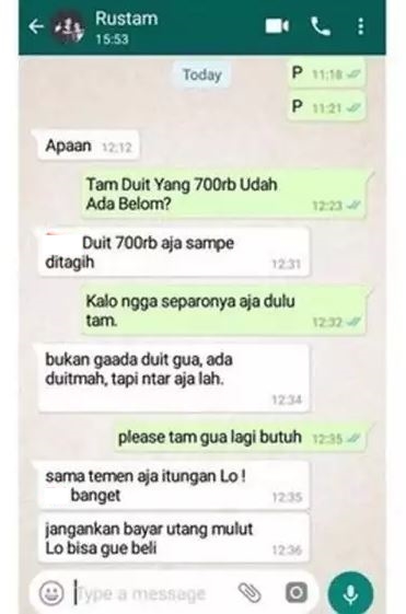 chat lucu nagih uang ke teman Berbagai sumber