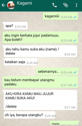 chat lucu nagih uang ke teman Berbagai sumber