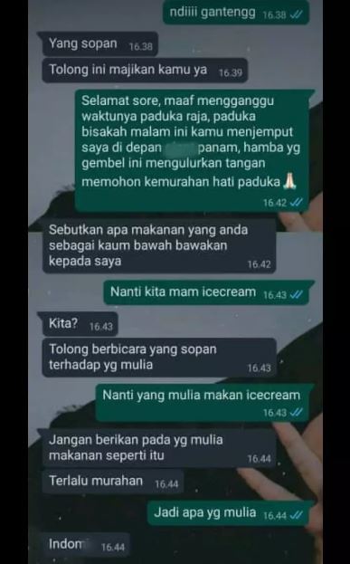 Chat lucu bahas makan sama pacar Berbagai sumber