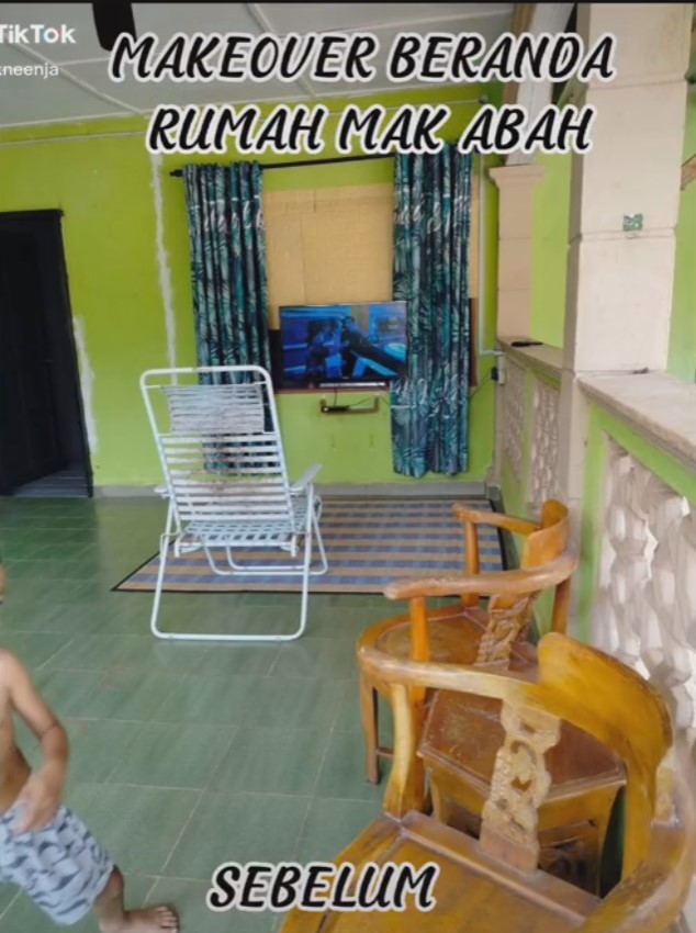 makeover beranda rumah emak abah © TikTok/@acikneenja makeover beranda rumah emak abah © TikTok/@acikneenja